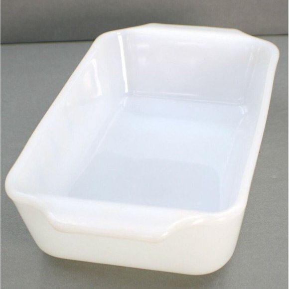 Loaf Pan Anchor Hocking Fire King #441 Candle Glow One Quart Milk Glass 1960's - Picture 3 of 6